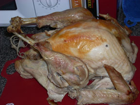 A cooked whole turkey.