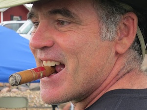 Mike Krause with a cigar.