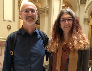 Ari Armstrong with Rep. Brianna Titone at the Colorado Capitol, April 2, 2024