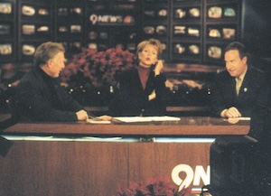 Masters on the set of 9News.
