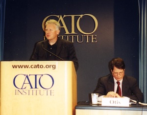 Masters addressing the Cato Institute.