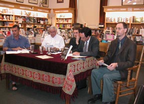 Mike Krause, Judge John Kane, Michael Huemer, David Kopel, and Ari Armstrong speak at Boulder Bookstore.