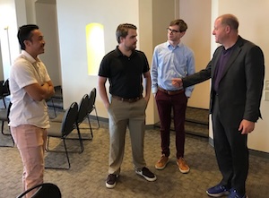 Jared Polis at a YIMBY event.